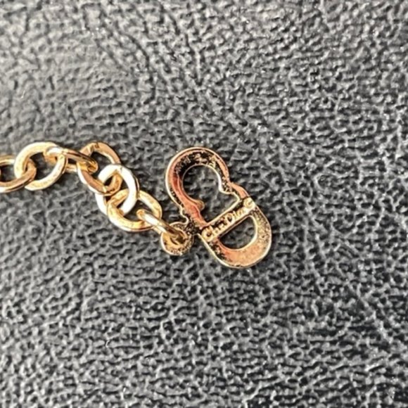 Vintage Rare find Christian Dior necklace w/Clear Rhinestones flowers - Picture 10 of 11